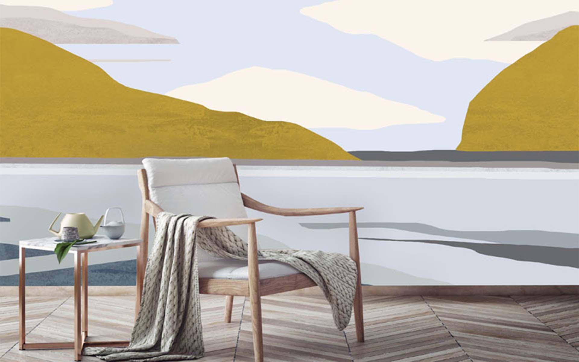 Sedersi in una baia guardando il mare e la costa della Bretagna: «Breizh» della collezione di carte da parati Poème lo rende possibile. Chiunque si chieda il perché di questo nome: «Breizh» è il nome bretone della penisola più occidentale della Francia. Foto: Tenue de Ville