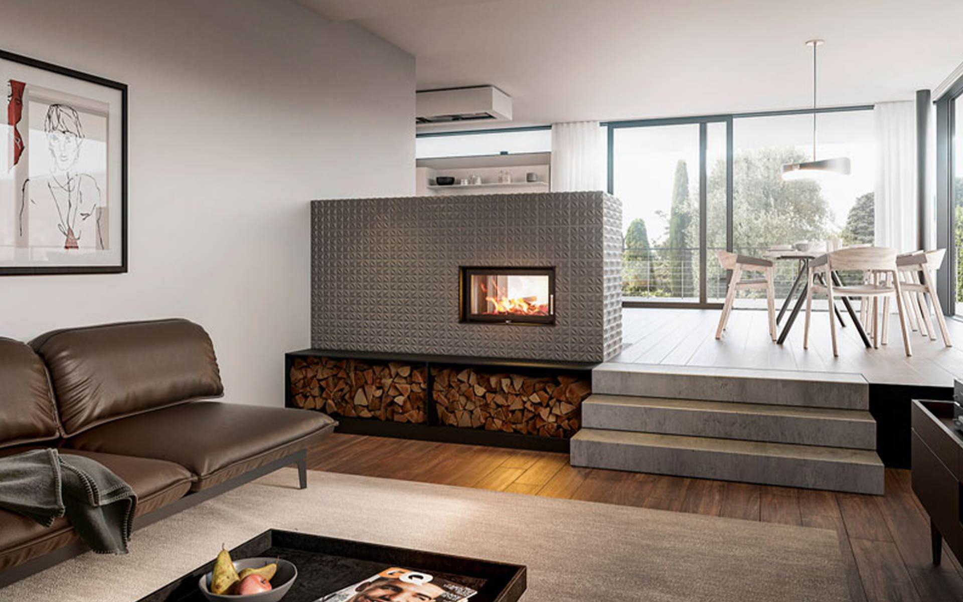 La maiolica «In.Puls» di Ganz Baukeramik contiene una speciale «chamotte» che aumenta la capacità di accumulo, consentendo un rilascio di calore costante per molte ore. In tal modo la temperatura ambiente si mantiene uniforme, assicurando un piacevole clima interno. I numerosi decori e colorazioni degli smalti consentono variazioni di design personalizzate, qui rappresentate nel modello «Diamant» con smalto «havanna». Foto: Ganz Baukeramik