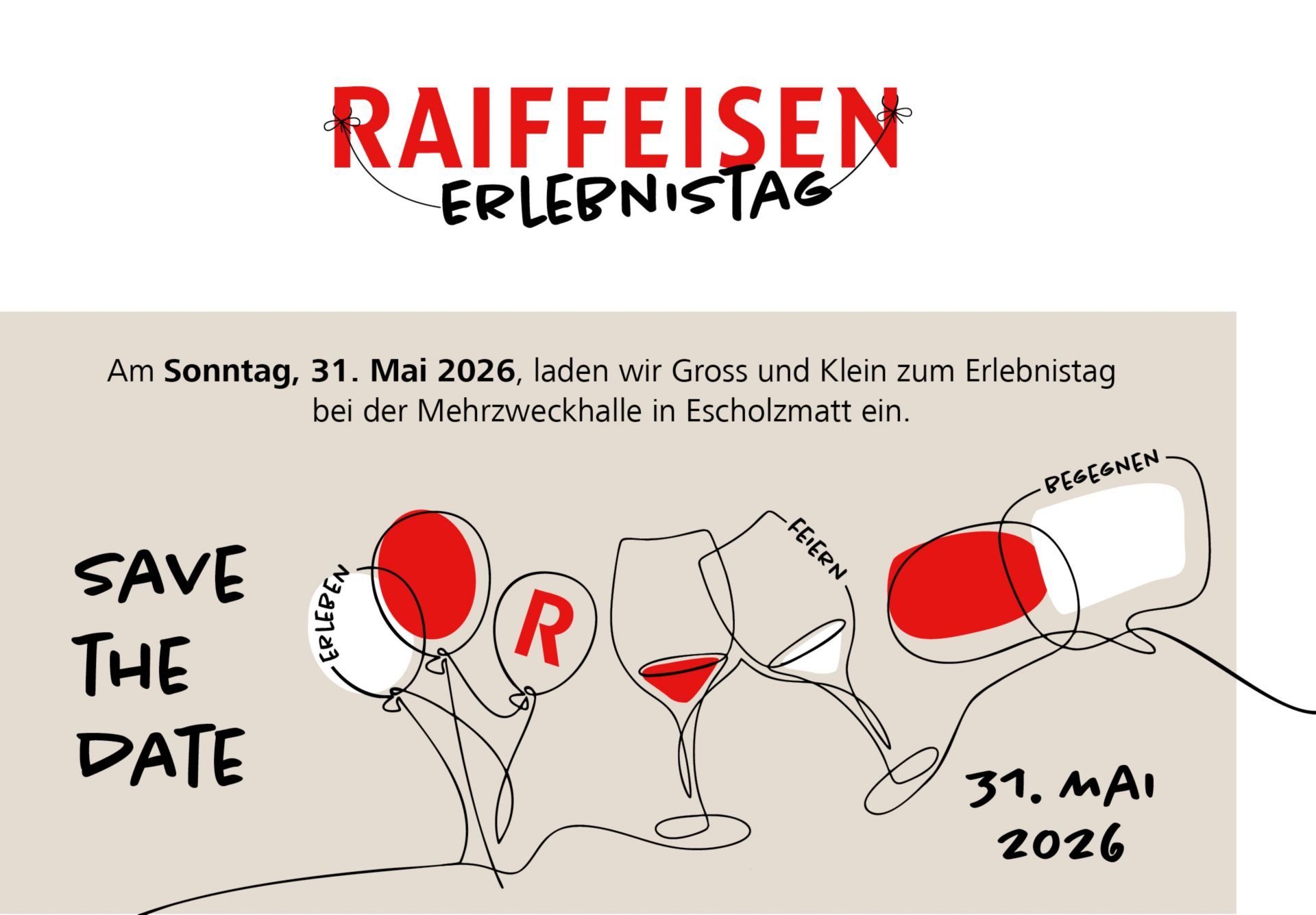 Save the Date - Raiffeisen Erlebnistag 2026