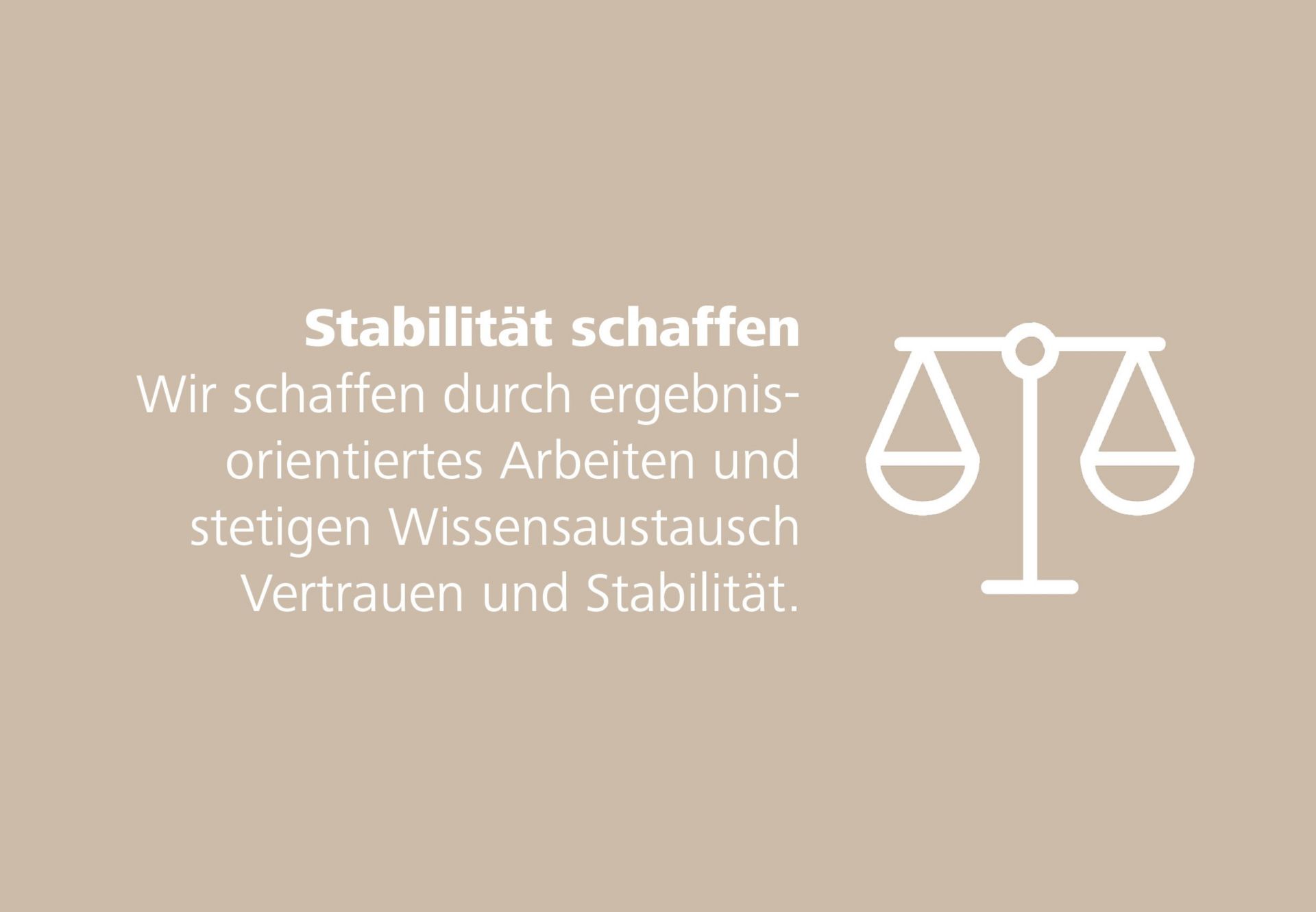 Stabilität schaffen