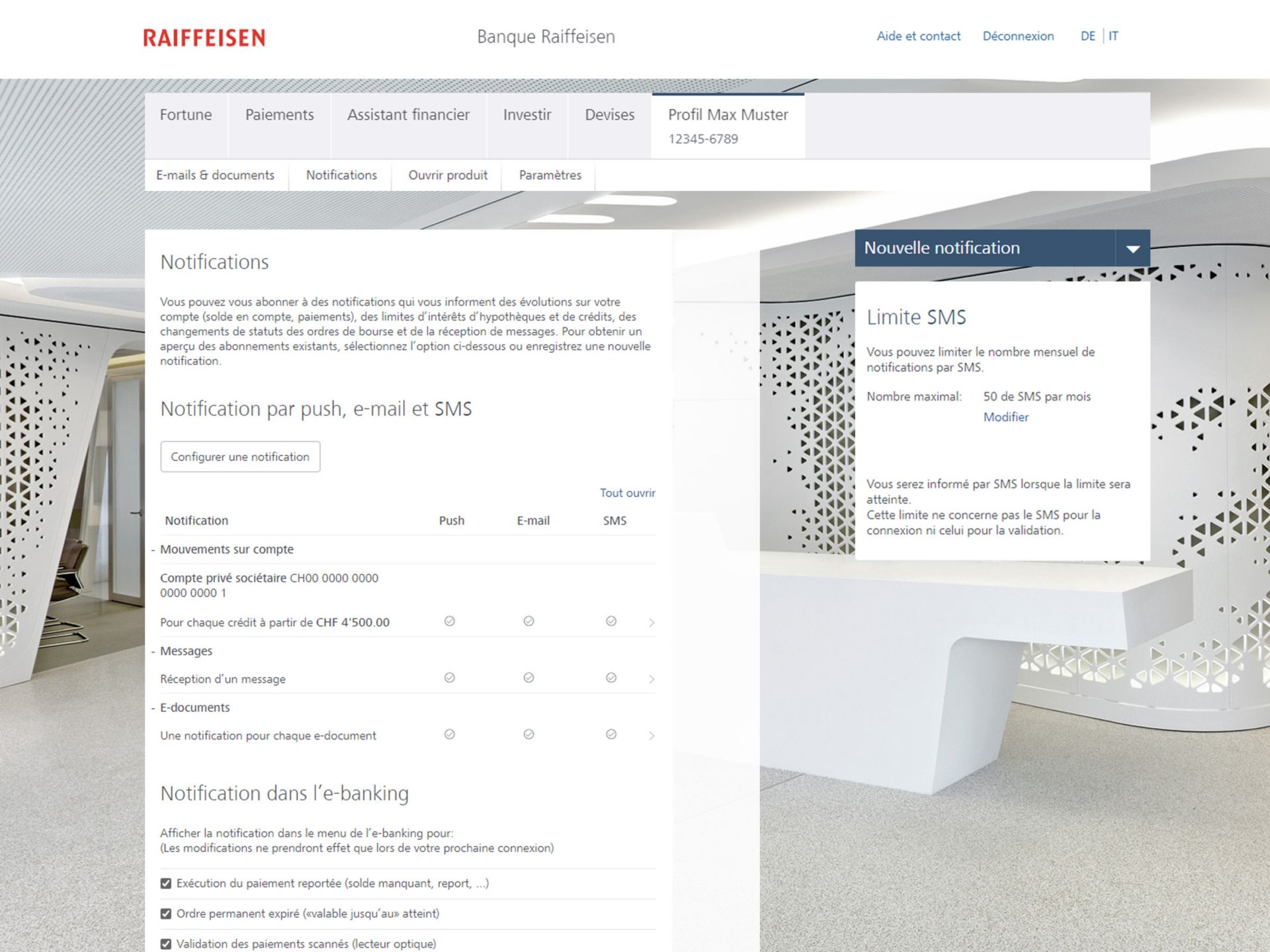 Benachrichtigung anpassen