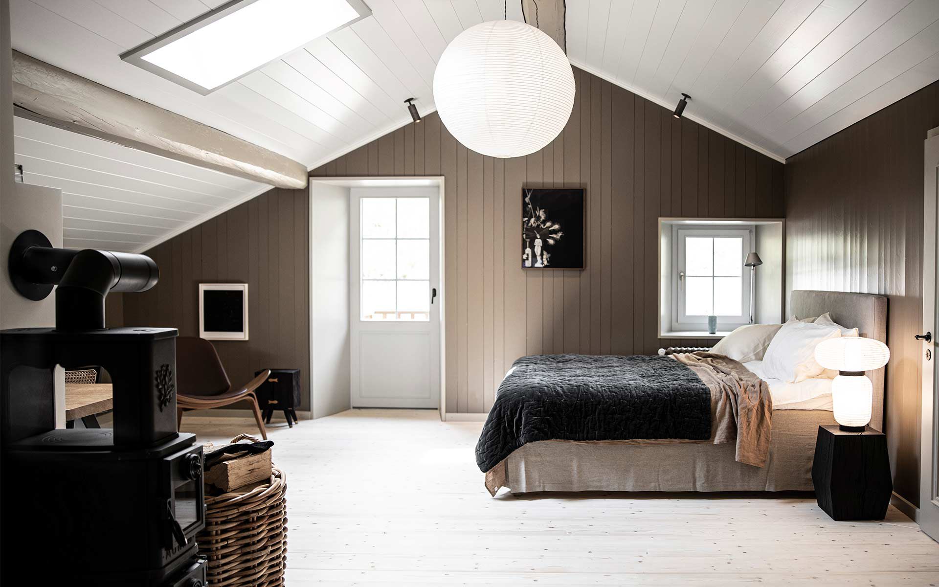 Zona notte, loft in mansarda