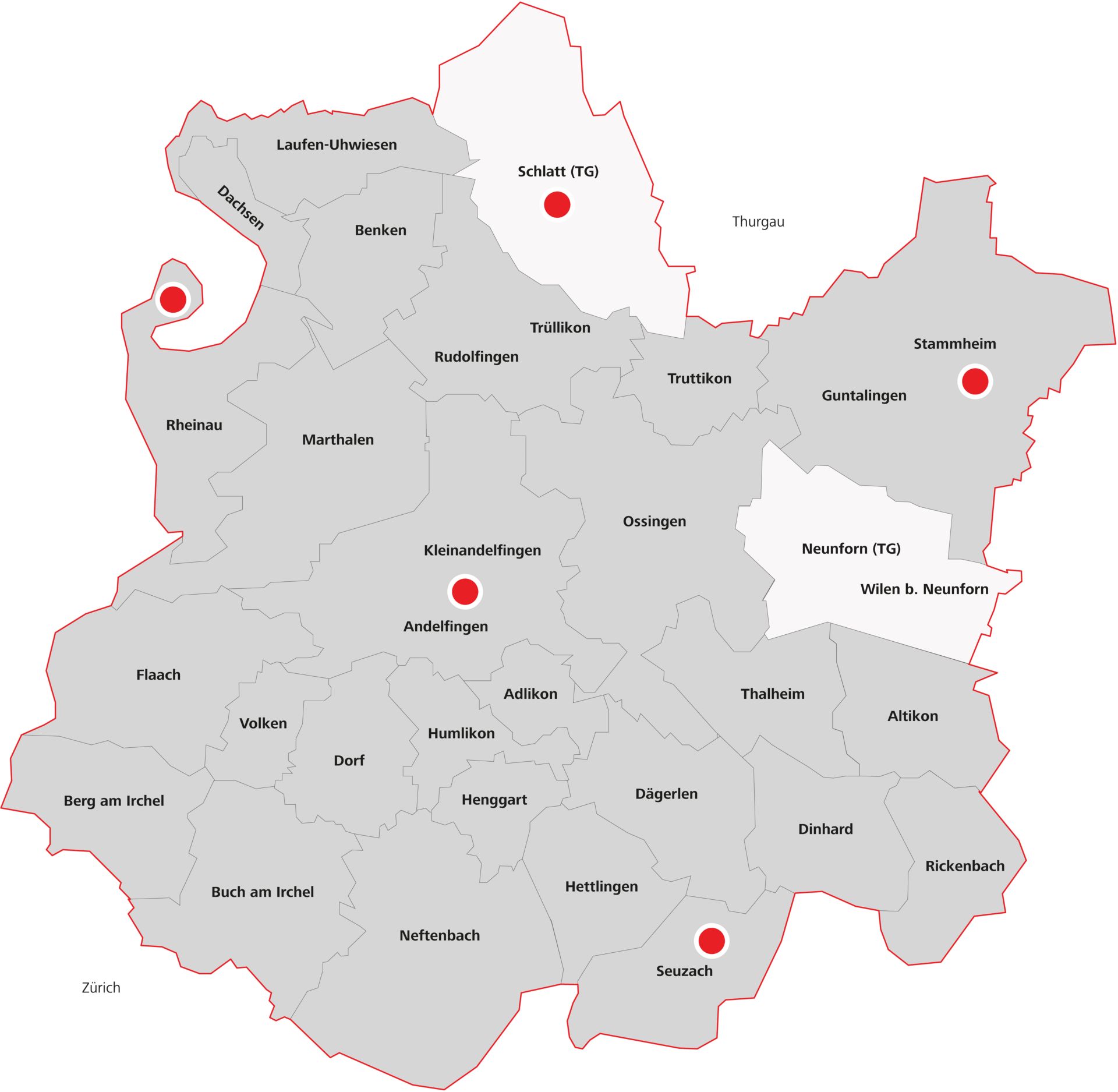 Aktueller Geschäftskreis der Raiffeisenbank Weinland (Stand: 2025)