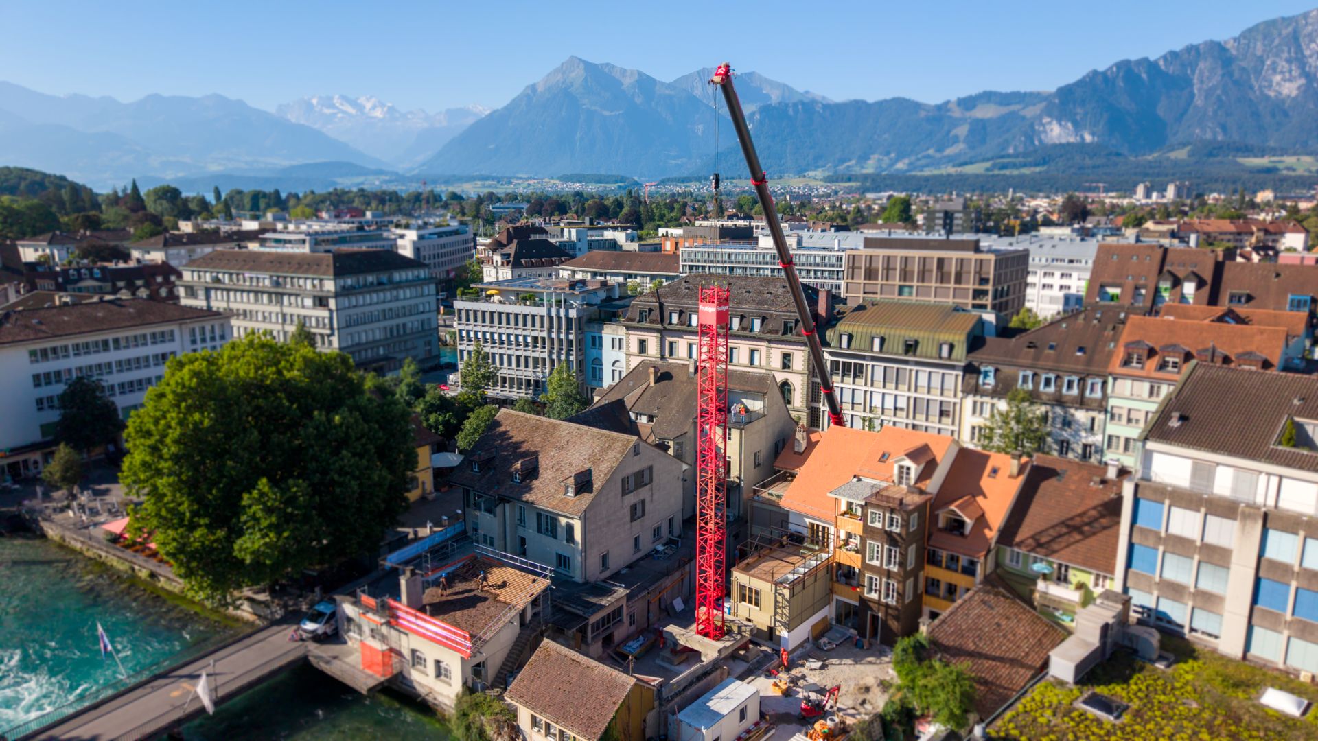 Baukran im Bälliz steht