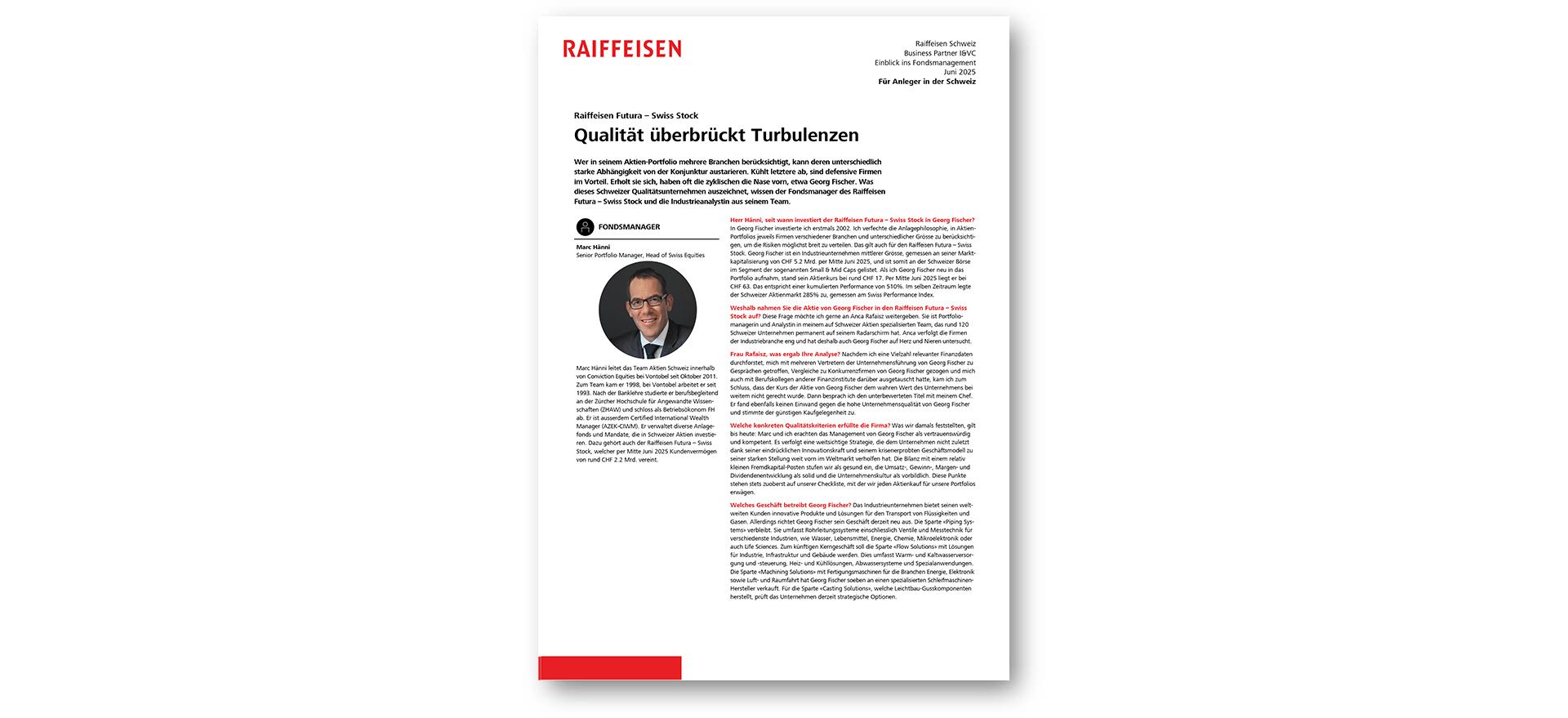 Cover Einblick ins Fondmanagement