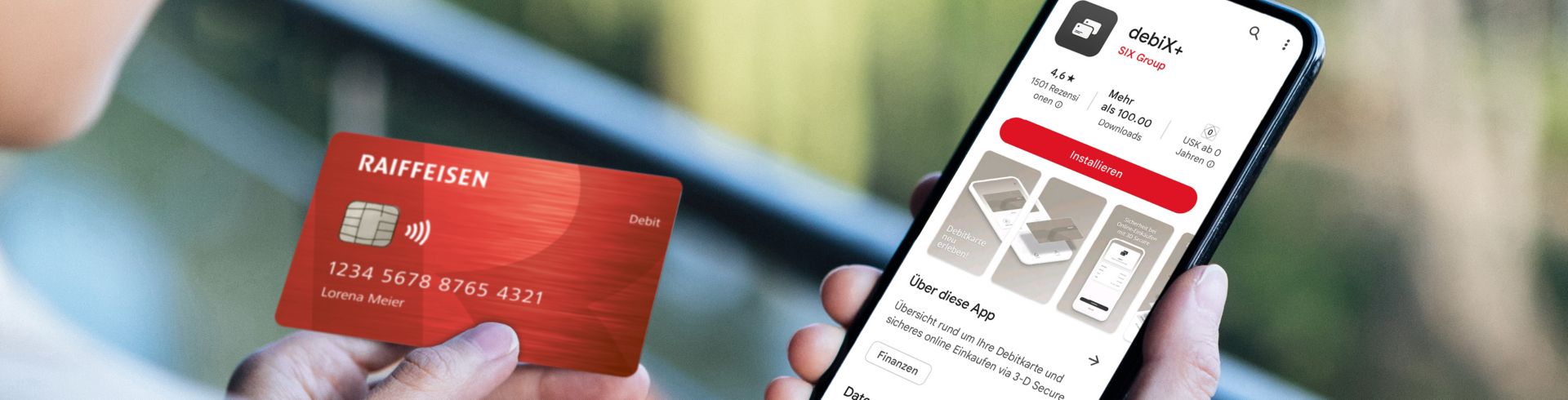 Sicheres Bezahlen mit der debiX+ App 