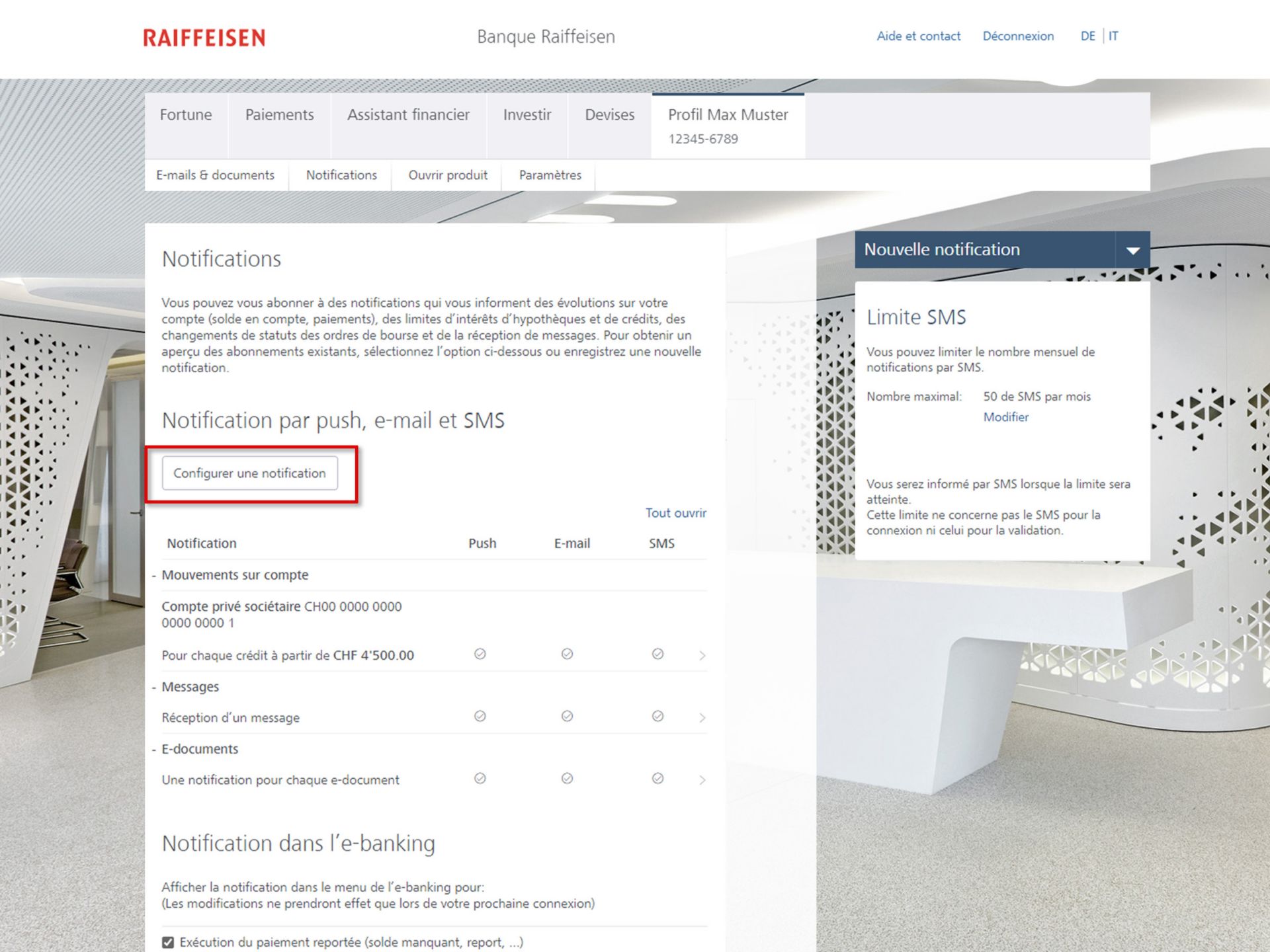 Création d'un nouveau message