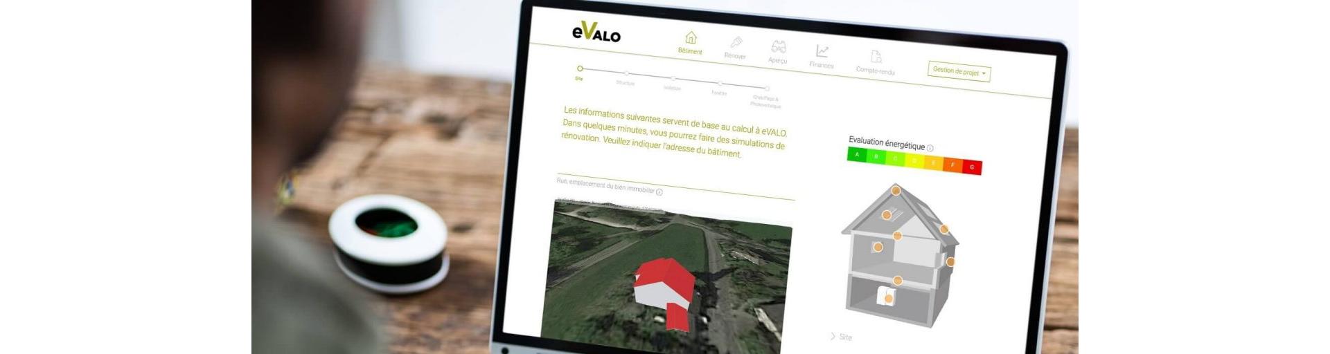 eVALO vous permet de planifier virtuellement votre rénovation et de calculer le potentiel d'économies.