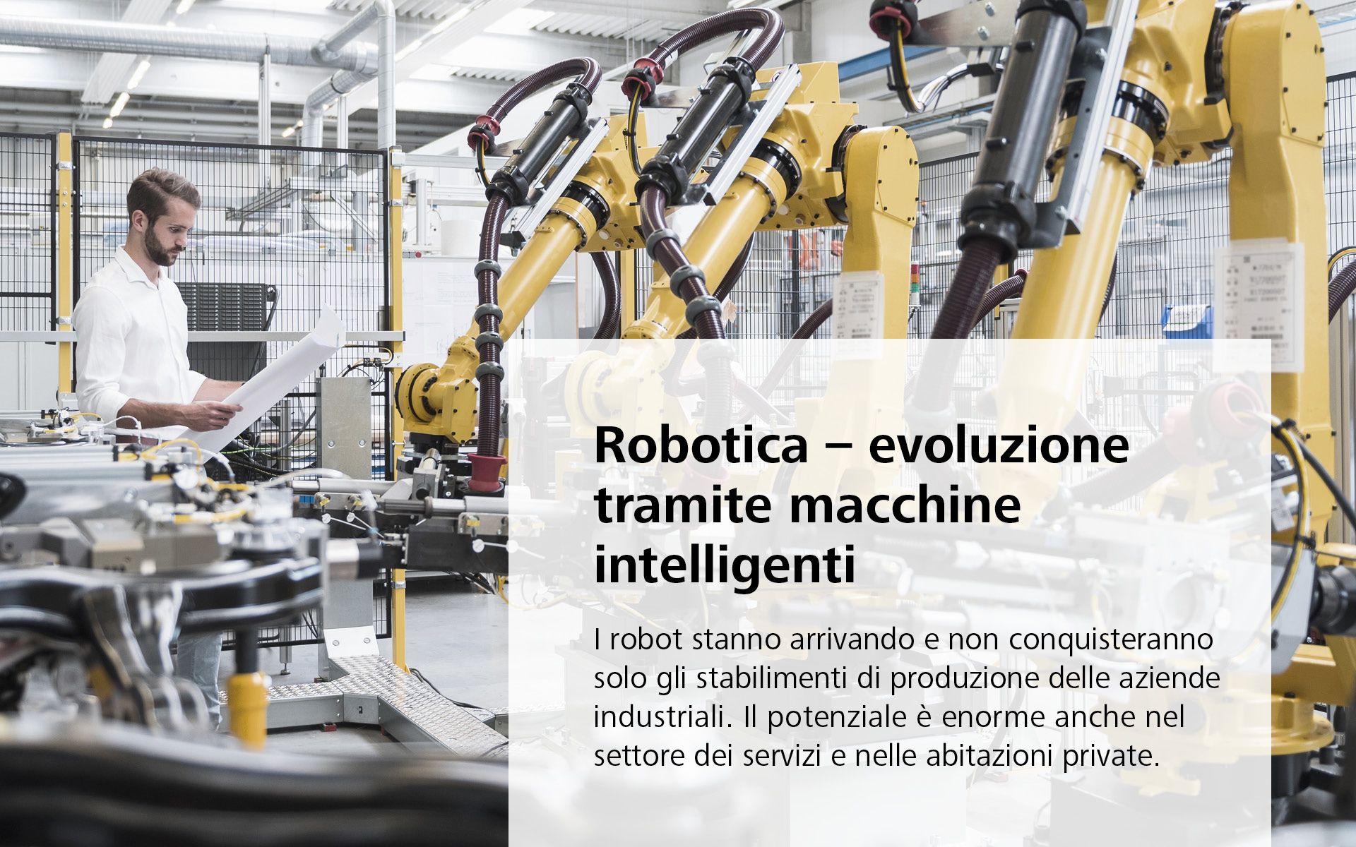 L'uomo lavora con il robot