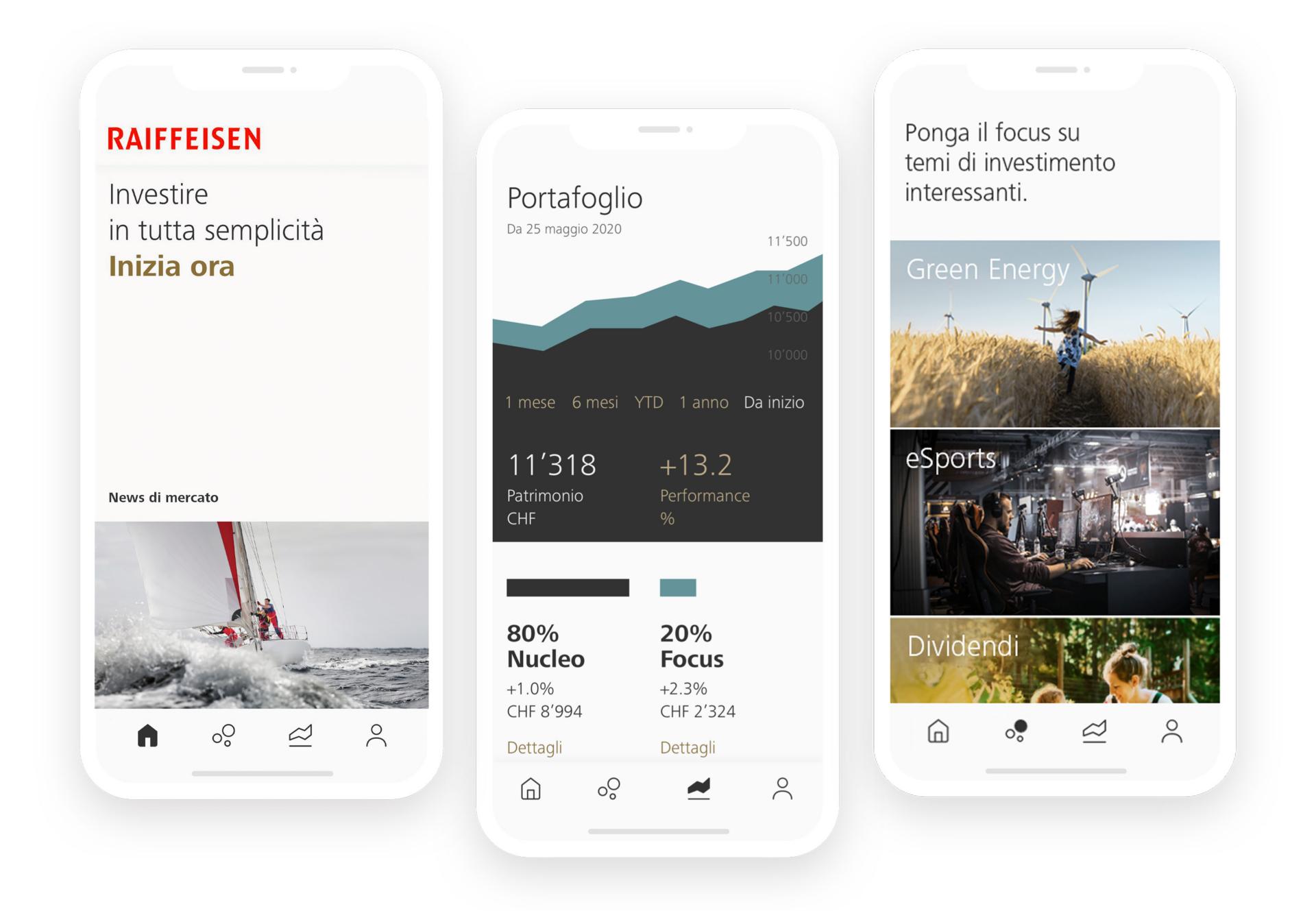 Schermate mobili di Raiffeisen Rio