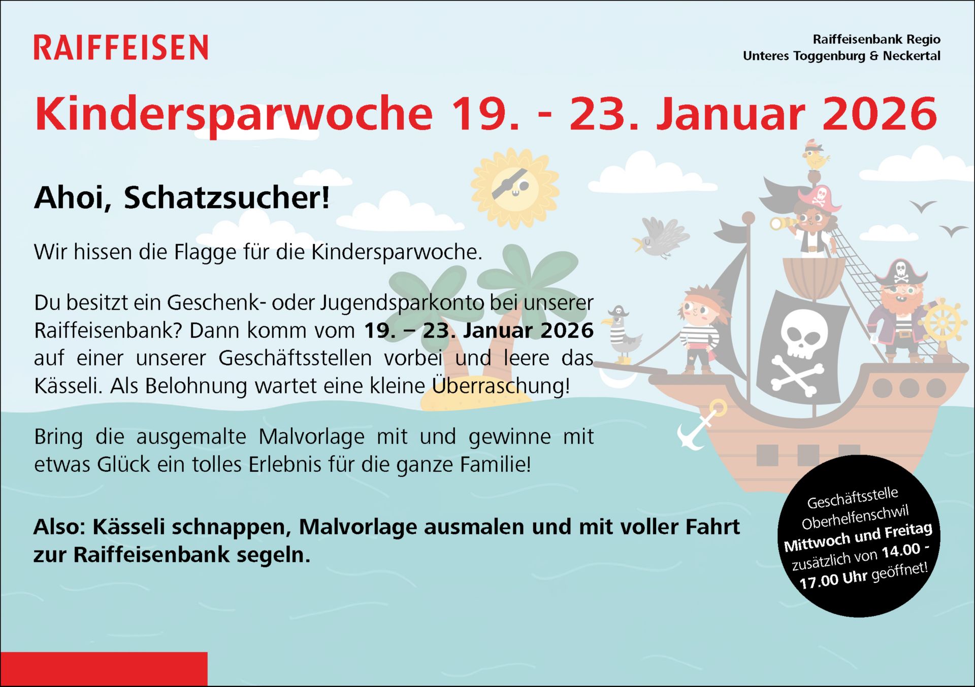 Kindersparwoche 2026, 19. - 23. Januar 2026