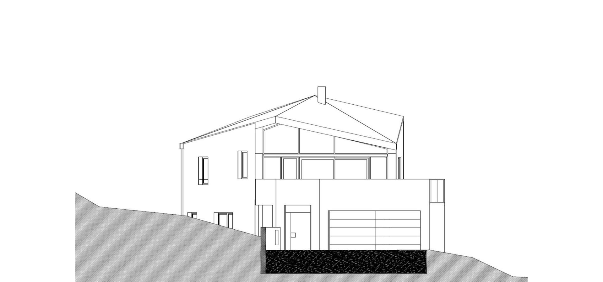 La façade a ensuite été découpée vers le sud-est et vers le nord, de manière à cibler de manière optimale les deux perspectives.