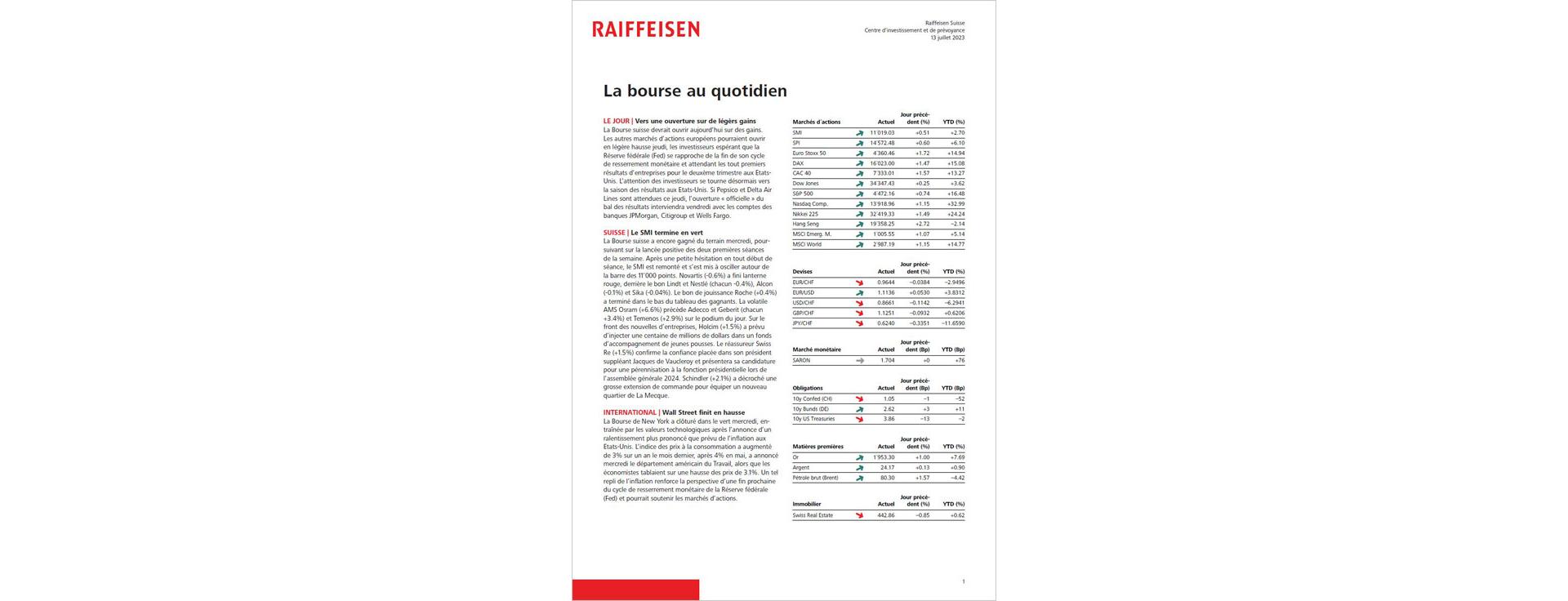 La bourse au quotidien