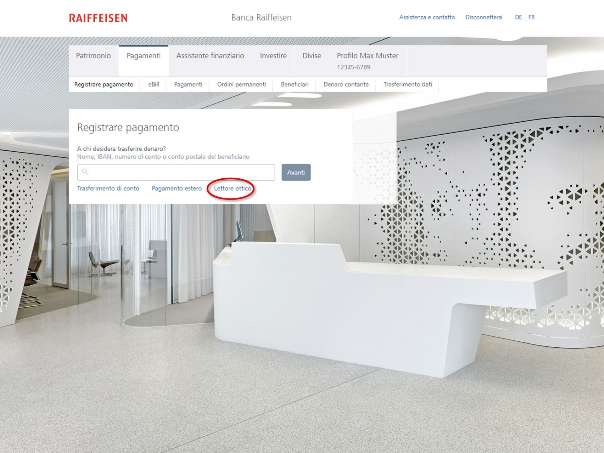 Scanner di giustificativi o Raiffeisen Mobile App