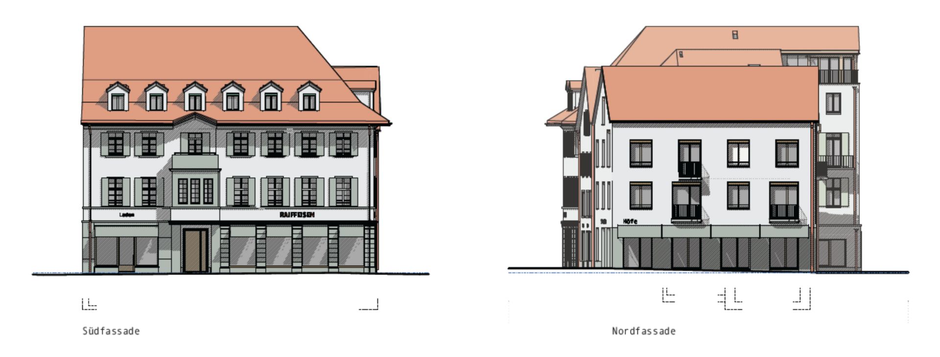 Nord- und Südfassade Bälliz 59