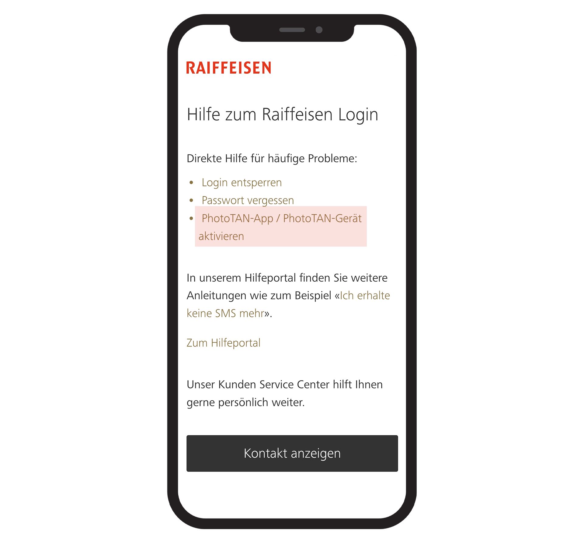 PhotoTAN aktivieren Schritt 2