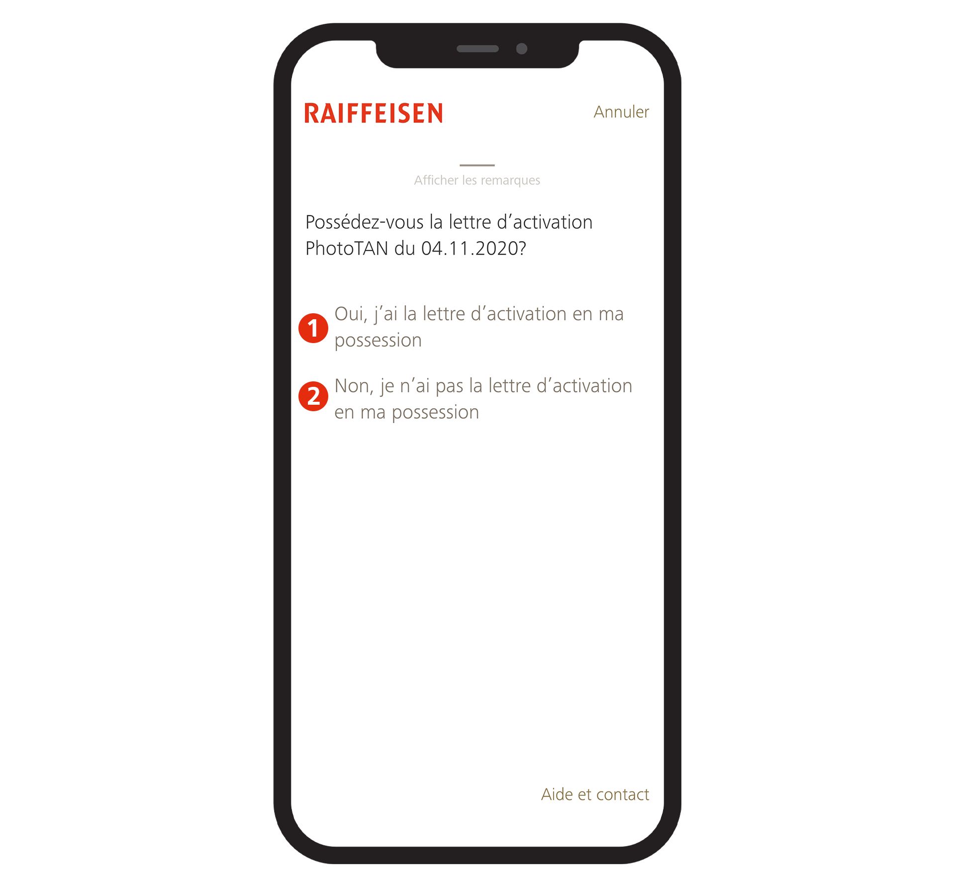 Activer PhotoTAN Étape 7