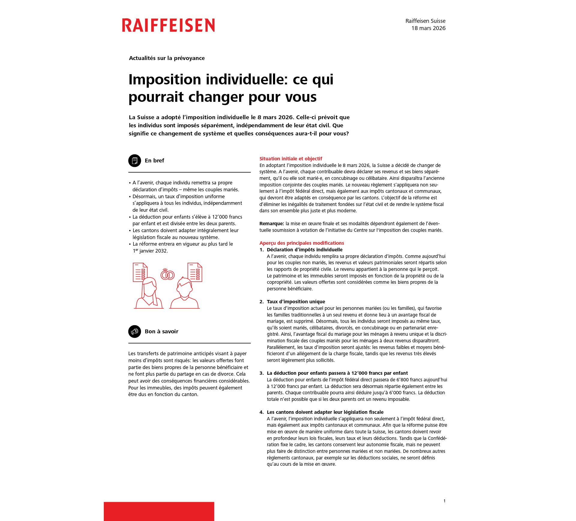 Actualités sur la prévoyance