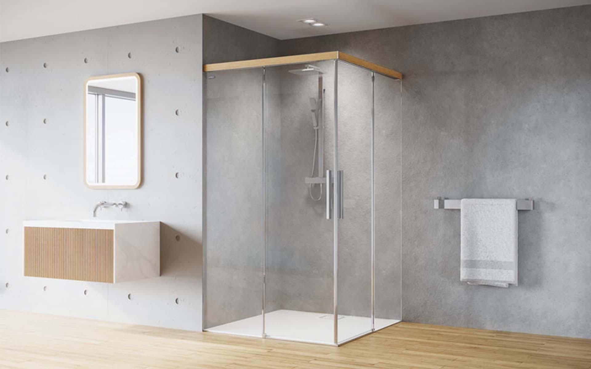 Anche Duscholux si ispira alla natura e completa il mondo dei prodotti «Viva» con intarsi decorativi in vero legno. Foto: Duscholux