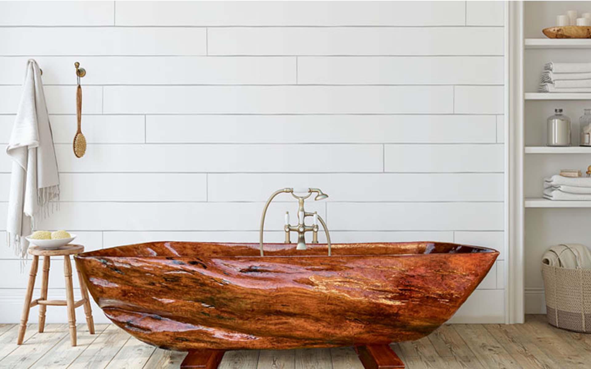 Ogni «vasca miracolosa» di Niklas Blanc è unica e ricavata da un singolo tronco d'albero.