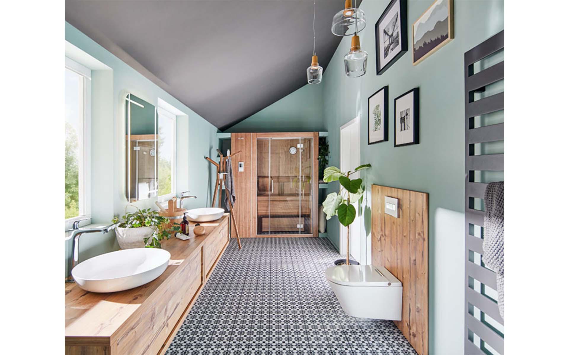 La sauna «S1» può essere estesa fino a quasi tre volte la sua profondità originale in soli 20 secondi, premendo un pulsante. Foto: Klafs