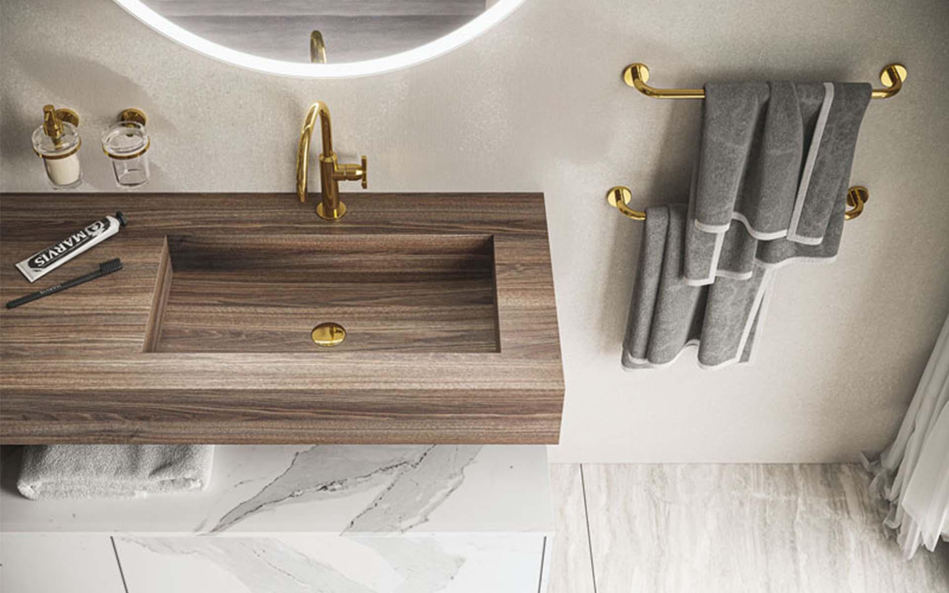 Il sistema di mobili «Coretto» offre la massima libertà di progettazione. Le nuove porte a telaio consentono di realizzare frontali in tutte le superfici, dal gres porcellanato al vetro satinato. Foto: Inda